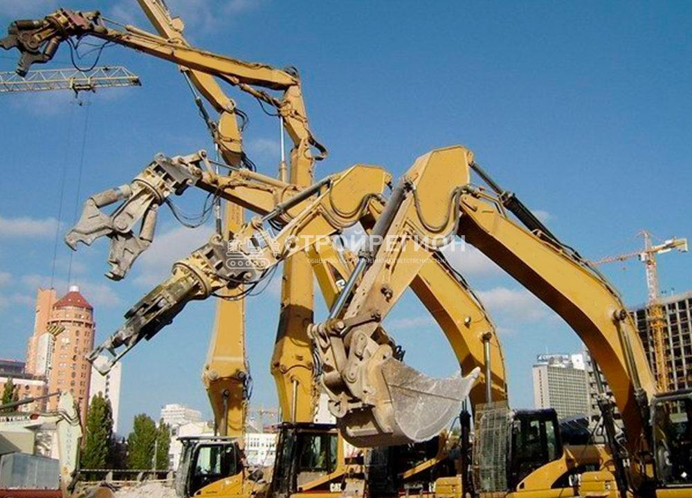 Виды техники, используемые для демонтажа зданий